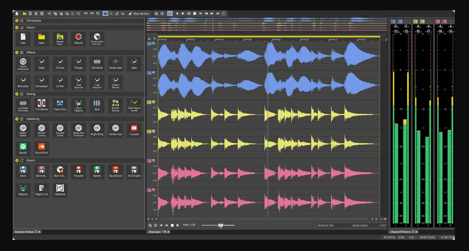 Preview of Sound Forge Pro which is a podcast editing software