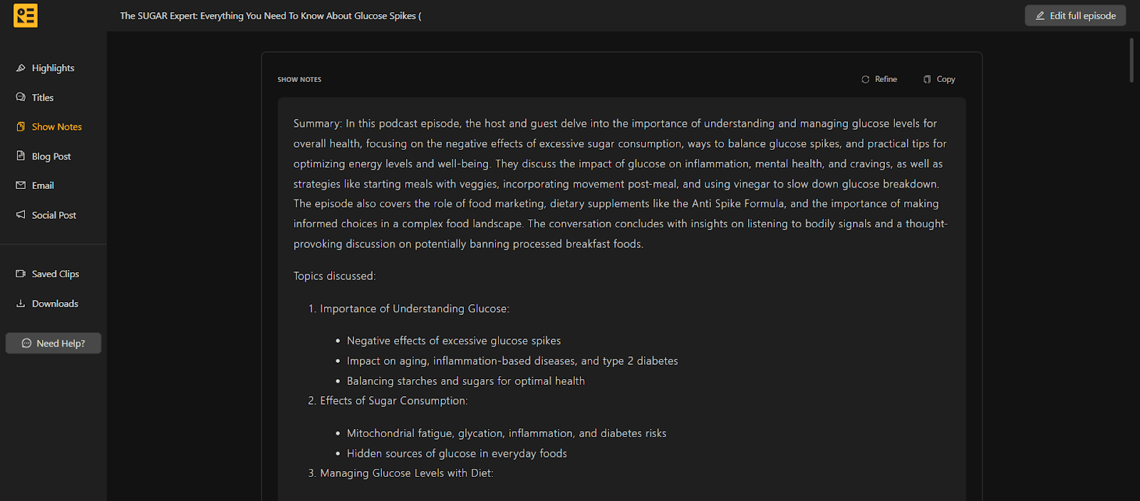 Customize your podcast description