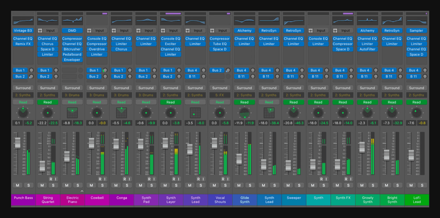 Preview of logic pro which is a podcast editing software for mac