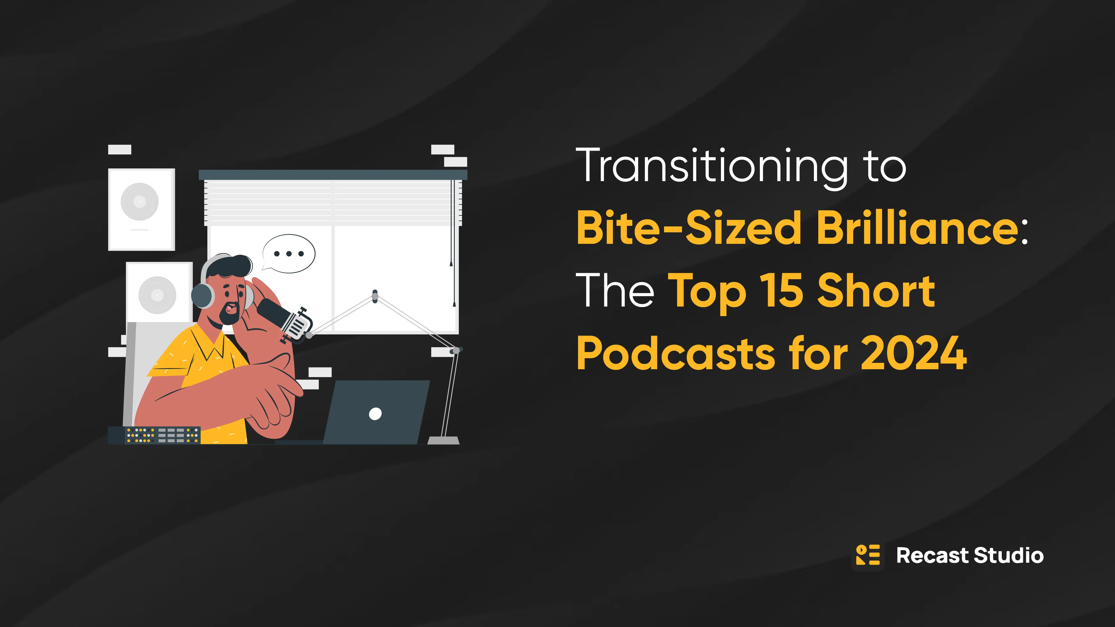 A person sitting in a room within a recording studio and creating short podcast that poeple can listen in 2026